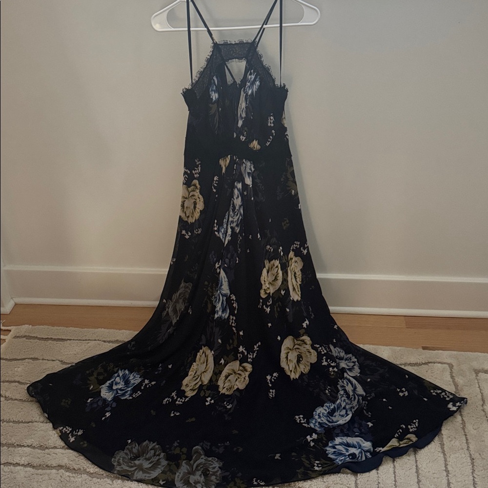 Jill Stuart Black and Blue Floral Dress